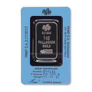 PAMP Suisse Palladium Bar 1 oz Back