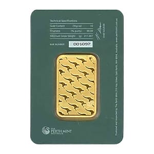 Perth Gold Bar 10 oz Back